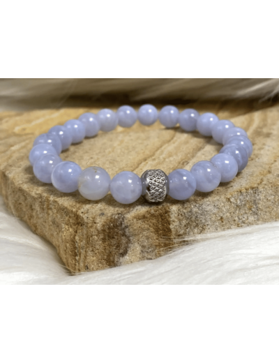 BRACELET CALCEDOINE BLEUE