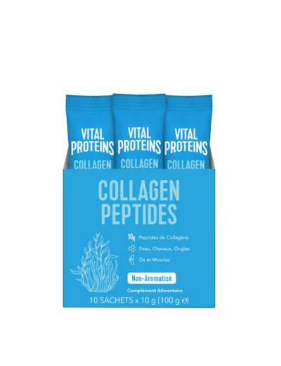 Collagen Peptides 10 sticks de 10 g Peau, cheveux, ongles, ossature Vital Proteins