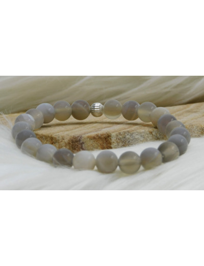 BRACELET AGATE GRISE