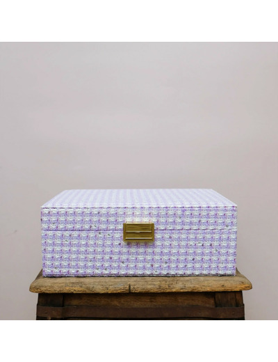 Maison Scarlett Boîte à Bijoux Denise En Pied De Poule Mauve