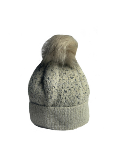 Fonem Chic & Chaud Bonnet Avec Pompon Et Revers Beige