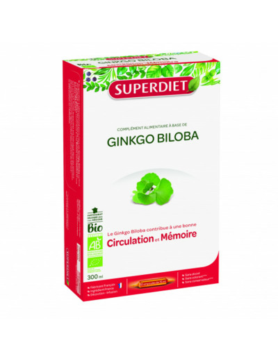Ginkgo Biloba Circulation 20 Ampoules 300ml Superdiet