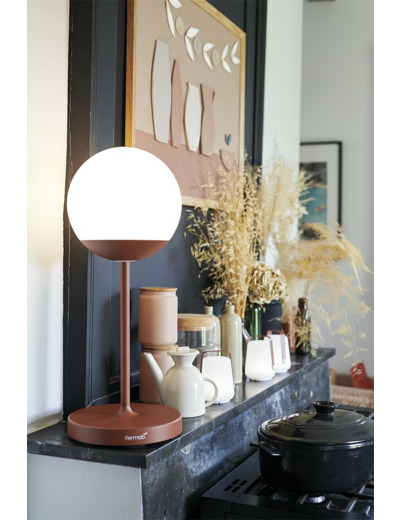 Lampe Moon H41cm - Ocre Rouge