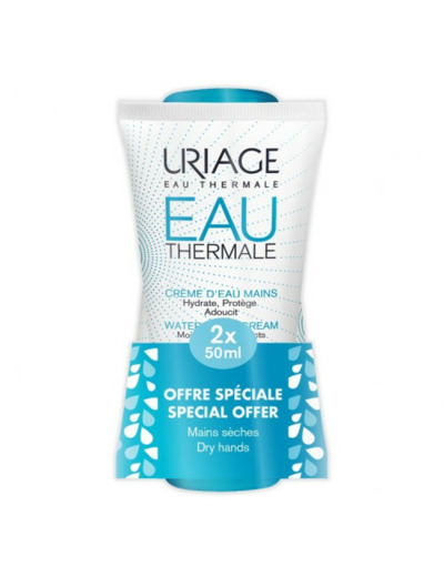 Creme D'eau Mains Seches 2x50ml Eau thermale et Hydratation Uriage