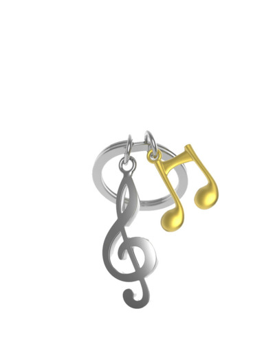 Metalmorphose Porte-clés 3D Clé De Sol Et Note De Musique