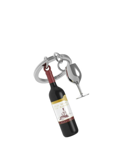 Metalmorphose Porte-clés Platine Bouteille Vin