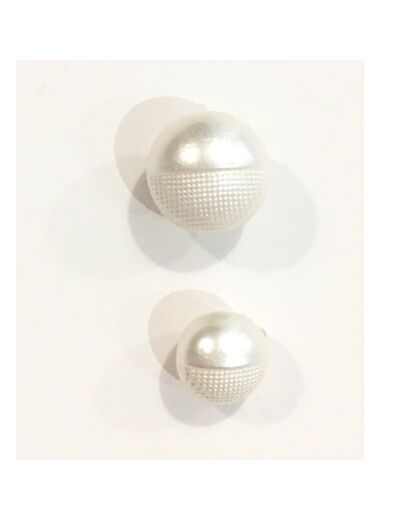 Bouton fantaisie perle - Blanc nacré 8 et 10 mm