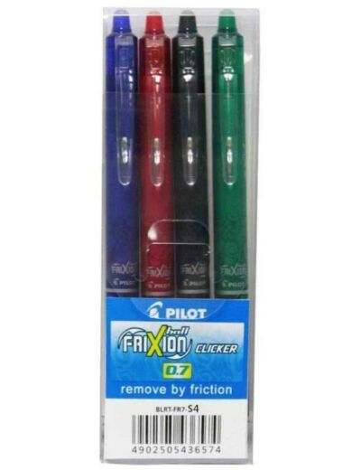 Stylo roller Frixion Ball Clicker 07 basique, étui de 4