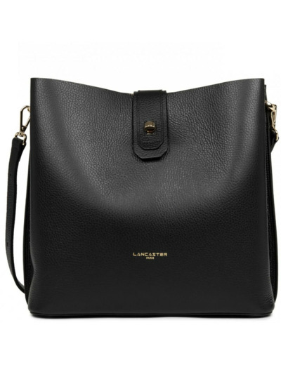 Lancaster Foulonné Double Grand Sac Seau 470-45 Noir In Nude