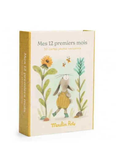 Carte mes 12 premiers Mois "trois petits lapins"