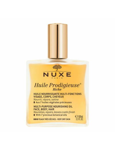 Huile Riche 100ml Huile Prodigieuse Visage Corps Et Cheveux Peaux Tres Seches Nuxe