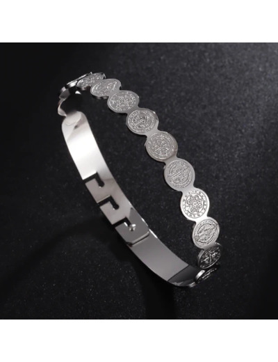 Bracelet manchette en acier inoxydable