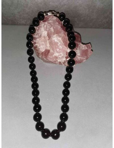Collier perles onyx noire qualité extra 12mm x 47cm