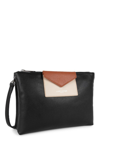 Lancaster Maya Sac Pochette 517-27 Noir Galet Rosé Cognac