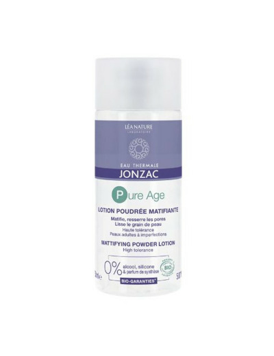 Lotion Poudrée Matifiante Bio 150ml Pure Age Eau thermale Jonzac