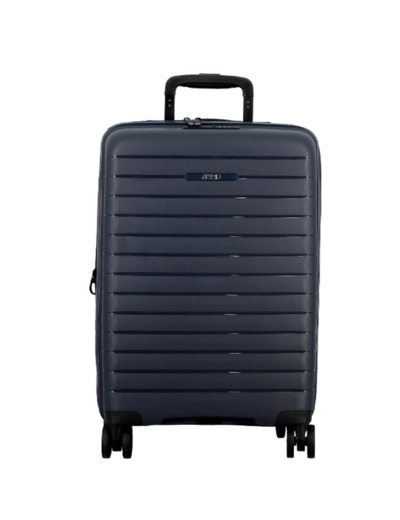 Jump Striper Valise 55cm 4 Roues Extensible Bleu Foncé