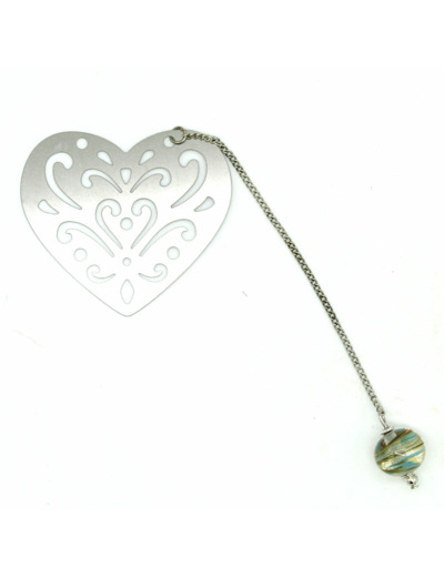 Marque-page coeur transparent