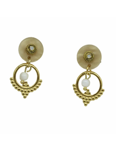 Boucles d'oreilles résine nacre DUNE