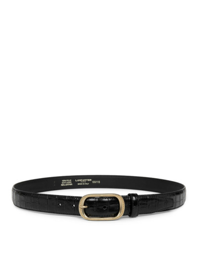 Lancaster Ceinture en Cuir Croco Femme 601-023 Noir M