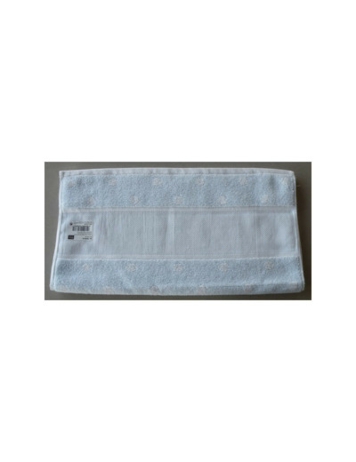 Serviette de toilette bleu ciel à pois RICO