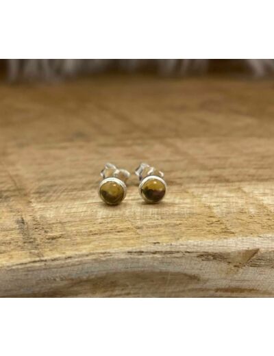 Puce d'oreilles citrine argent