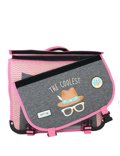 Pol Fox Cartable Reversible 38cm The Coolest Rose et Gris