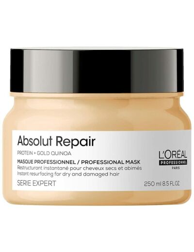 L'Oréal Professionnel | Masque Restructurant Instantané pour Cheveux Secs et Abîmés, Absolut Repair, SERIE EXPERT, 250 ml