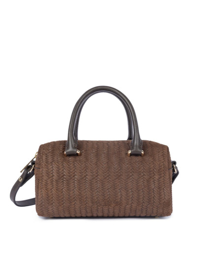 Lancaster Tressé Cube Sac A Main En Cuir Tressé 530-67 Marron