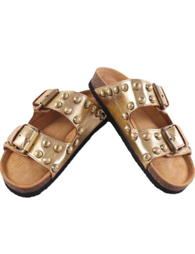 Virginie Darling Tata Rock Sandales cuir T38 Or