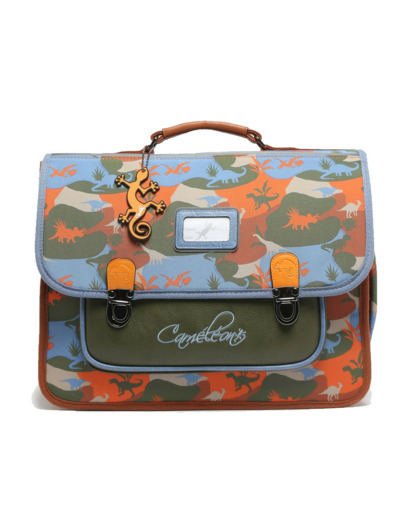 Caméléon Rétro Cartable 38cm Orange Dino