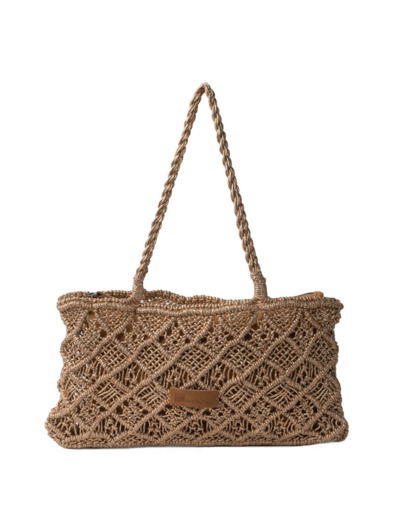 Biba Metal Sonora Sac Baguette En Coton Tressé Dorado