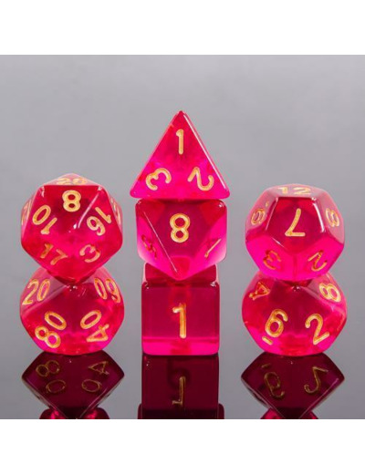 Lot de 7 dés Multiformat – 16mm - Violet Foncé Transparent