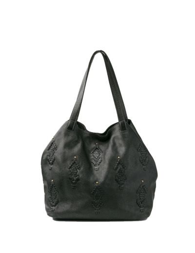 Biba Bayron Sac Shopping Motifs Tribaux Negro