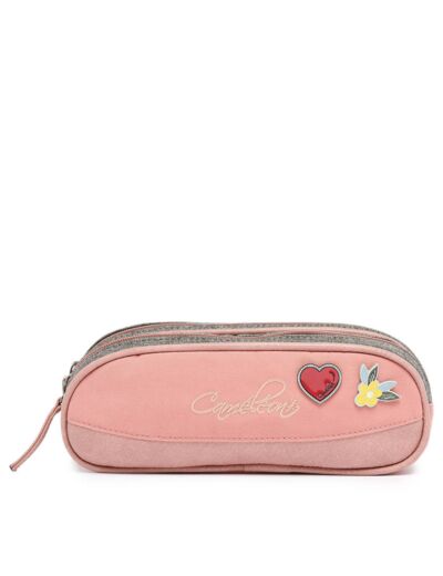 Cameleon Trousse Double Vintage Pin's Pink