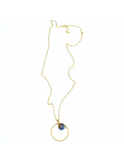 Collier long bleu Zeline