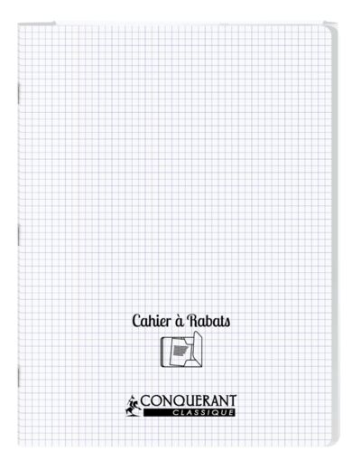 Cahier à rabats 24x32 - 96 pages - 5x5 - Polypro incolore