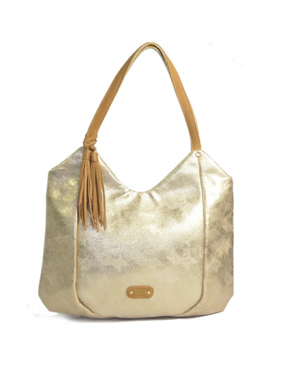 Mila Louise Naomi PG2 Sac Hobo Toile Garnie Cuir de Vachette Camel