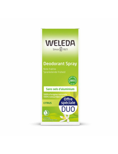 Déodorant Efficacité 24h 2x100ml Citrus Weleda