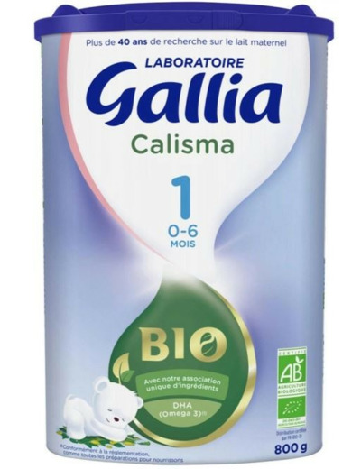 Lait En Poudre Bio Calisma 1 0 A 6 Mois 800g Gallia