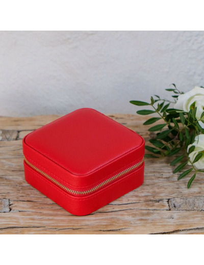 Maison Scarlett boîte à bijoux De Voyage Corinne PU Rouge