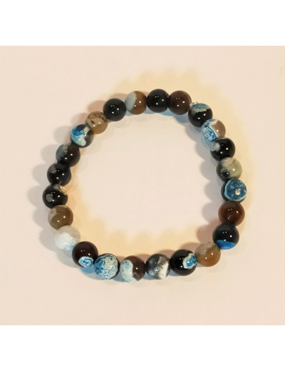 Bracelet agate bleu océan