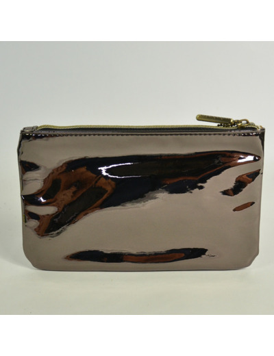 Mila Louise Poch PM SH Trousse de Sac Et Monnaie Verni Fumé