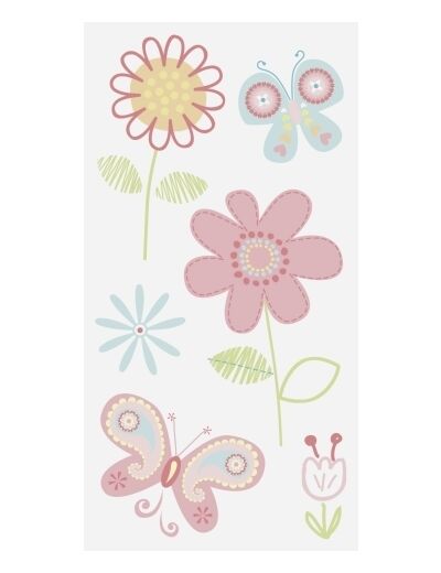 Stickers 3D "Fleurs et papillons"