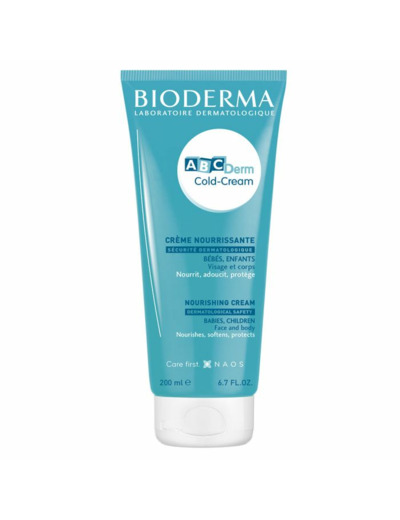 Cold Cream bébé 200ml Abcderm Crème visage et corps Bioderma