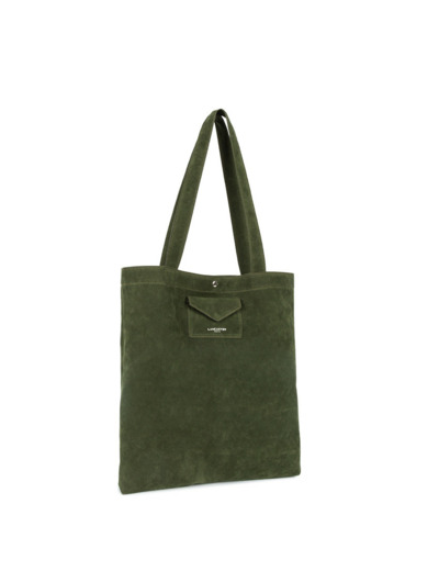 Lancaster Suedine KBA Tote Bag Kaki