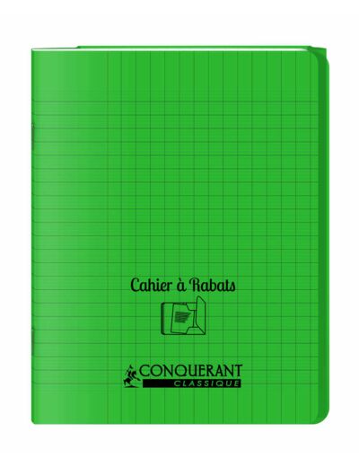 Cahier à rabats 17x22 - 48 pages - Séyès - Polypro vert