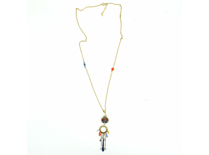 Collier pampilles bleu Zeline