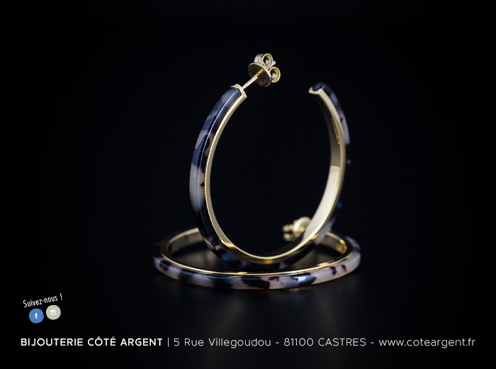 Boucles d'oreilles argent 925/1000ème doré