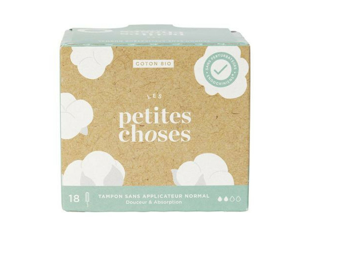 Tampons Flux Normal Sans Applicateurs Coton Bio Boîte de 18 Les Petites Choses