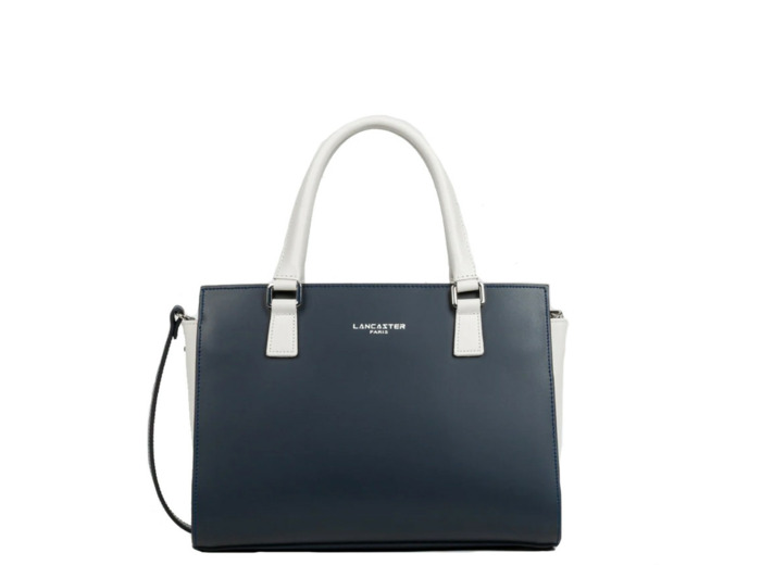 Lancaster Constance Sac Porté Main 437-03 Bleu Foncé - Ecru